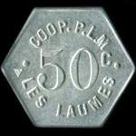 Jeton de 50 centimes mis par Coop P.L.M. - Les Laumes  Segr (49500 - Maine-et-Loire) - avers