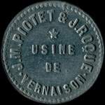 Jeton de ncessit de 30 centimes mis par J.M.Piotet & J.Roque - Usine de Vernaison (69390 - Rhne) - avers