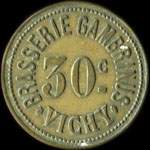 Jeton Brasserie Gambrinus - 30 centimes - Vichy (03200 - Allier) - avers