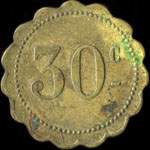 Jeton Brasserie Grande Grille - 30 centimes - Vichy (03200 - Allier) - revers