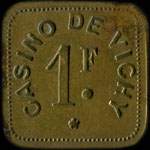 Jeton Casino de Vichy - 1 franc - Vichy (03200 - Allier) - avers