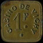 Jeton Casino de Vichy - 1 franc - Vichy (03200 - Allier) - revers