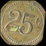 Jeton Huche - Palace Bar - 25 centimes - Vichy (03200 - Allier) - revers