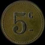 Jeton Nouveau Casino - 5 centimes - Vichy (03200 - Allier) - revers
