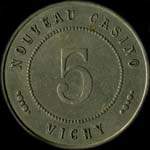 Jeton Nouveau Casino - 5 francs - Vichy (03200 - Allier) - revers