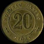 Jeton Nouveau Casino - 20 francs - Vichy (03200 - Allier) - revers