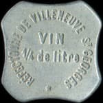 Jeton de &frac14;&nbsp;de&nbsp;litre de&nbsp;vin �mis par le R�fectoire de Villeneuve Saint-Georges - Compagnie des Chemins de Fer P.L.M (94190 - Val-de-Marne) - revers