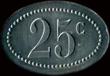 Jeton de 25 centimes mis par le Select Hotel - Vincennes (94300 - Val-de-Marne) - revers