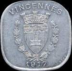 Jeton de 20 centimes 1917 en aluminium mis par l'Union Commerciale et Industrielle de Vincennes (94300 - Val-de-Marne) - avers
