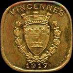 Jeton de 20 centimes 1917 (pice d'essai en laiton) mis par l'Union Commerciale et Industrielle de Vincennes (94300 - Val-de-Marne) - avers