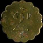 Jeton de 2 francs émis par les Mines de Lignites de la Savoie à Voglans (73420 - Savoie) - revers