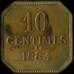 Jeton de 10 centimes 1884 mis par la Filature de l'Abbaye  Yerres (91330 - Essonne) - revers