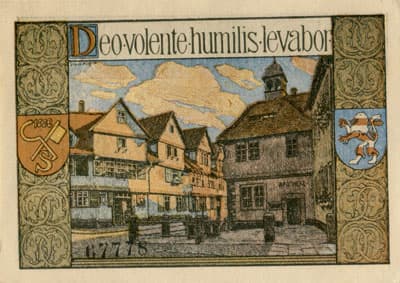 Notgeld der Stadt Bad Sooden a.d. Werra (Hessen - Allemagne) - 50&nbsp;pfennig (1921) - type&nbsp;1 : Deo.volente.humilis.levabor - n�&nbsp;67778 - dos