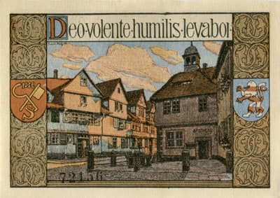 Notgeld der Stadt Bad Sooden a.d. Werra (Hessen - Allemagne) - 50&nbsp;pfennig (1921) - type&nbsp;1 : Deo.volente.humilis.levabor - n�&nbsp;72156 - dos