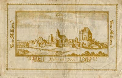 Notgeld der Stadt Bad T�lz (Bayern - Allemagne) - 1&nbsp;000&nbsp;000&nbsp;mark - 14&nbsp;ao�t&nbsp;1923 - s�rie&nbsp;BH - n�&nbsp;125286 - dos