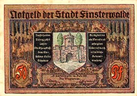 Notgeld Finsterwalde ( Brandenburg - Allemagne ) - 50 pfennige - émission de juillet 1921 - face