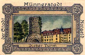 Notgeld Münnerstadt ( Bayern - Allemagne ) - 25 pfennige - émission du 24 décembre 1920 - face