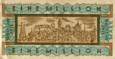 Notgeld der Stadt N�rnberg - 1&nbsp;000&nbsp;000&nbsp;mark - Serie&nbsp;G - n�&nbsp;055735 - 11&nbsp;ao�t&nbsp;1923 - dos