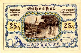 Notgeld Scheessel ( Hannover - Allemagne ) - 25 pfennige - mission du 1er janvier 1921 - face