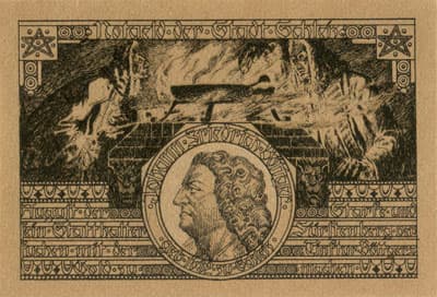 Notgeld der Stadt Schleiz (Sachsen - Allemagne) - 50 pfennig - 1&nbsp;d�cembre&nbsp;1921 - type&nbsp;2 - dos