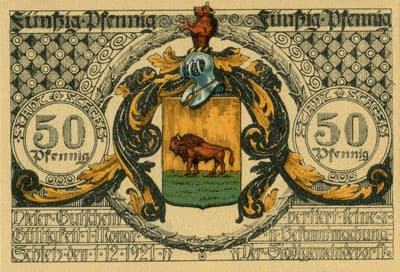 Notgeld der Stadt Schleiz (Sachsen - Allemagne) - 50 pfennig - 1&nbsp;d�cembre&nbsp;1921 - type&nbsp;5 - face