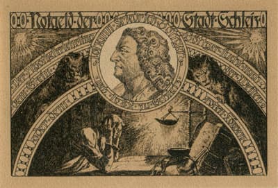 Notgeld der Stadt Schleiz (Sachsen - Allemagne) - 50 pfennig - 1&nbsp;d�cembre&nbsp;1921 - type&nbsp;5 - dos