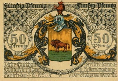 Notgeld der Stadt Schleiz (Sachsen - Allemagne) - 50 pfennig - 1&nbsp;d�cembre&nbsp;1921 - type&nbsp;6 - face