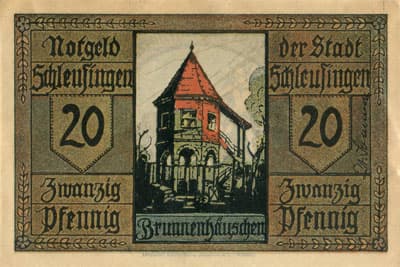 Notgeld Schleusingen (Th�ringen) - Allemagne) - 20 pfennig (1921) - face