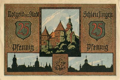 Notgeld Schleusingen (Th�ringen) - Allemagne) - 25 pfennig (1921) - face