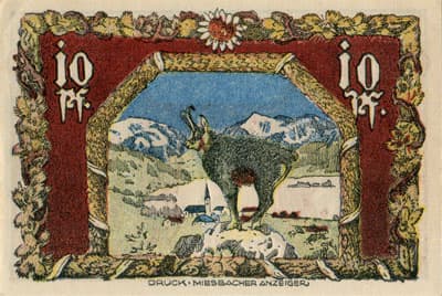 Notgeld des Marktes Schliersee (Bayern - Allemagne) - 10 pfennig - 15&nbsp;juin&nbsp;1921 - face
