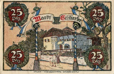 Notgeld des Marktes Schliersee (Bayern - Allemagne) - 25 pfennig - 15&nbsp;juin&nbsp;1921 - face