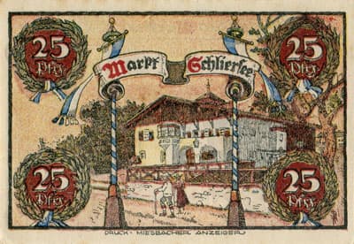Notgeld des Marktes Schliersee (Bayern - Allemagne) - 25 pfennig - 15&nbsp;juin&nbsp;1921 - face