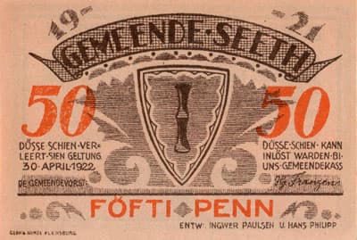 Notgeld der Gemeende Seeth (Schleswig-Holstein - Allemagne) - 50 pfennig - 1921 - dos