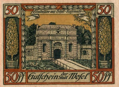 Gutschein der Stadt Wesel (Nordrhein-Westfalen - Allemagne) - 50&nbsp;pfennig - 1921 - type 1 - n�&nbsp;40843 - dos