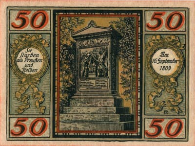Gutschein der Stadt Wesel (Nordrhein-Westfalen - Allemagne) - 50&nbsp;pfennig - 1921 - type 3 - n�&nbsp;41392 - dos