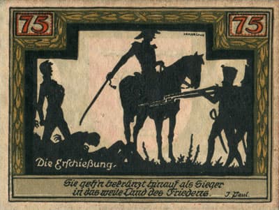 Gutschein der Stadt Wesel (Nordrhein-Westfalen - Allemagne) - 75&nbsp;pfennig - 1921 - Type 2 - n�&nbsp;41307 - dos