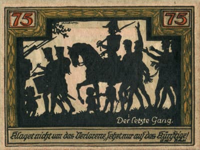 Gutschein der Stadt Wesel (Nordrhein-Westfalen - Allemagne) - 75&nbsp;pfennig - 1921 - Type 3 - n�&nbsp;41310 - dos