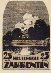 Notgeld der Stadt Zarrentin (Mecklenburg-Vorpommern - Allemagne) - 25&nbsp;pfennig - valable jusqu'au 31&nbsp;mai&nbsp;1922 - fos