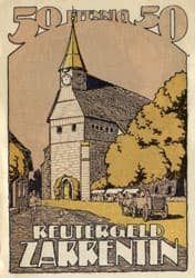 Notgeld der Stadt Zarrentin (Mecklenburg-Vorpommern - Allemagne) - 50&nbsp;pfennig - valable jusqu'au 31&nbsp;mai&nbsp;1922 - dos