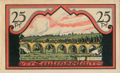 Notgeld der Stadt Zeulenroda (Th�ringen - Allemagne) - 25&nbsp;pfennig - 1&nbsp;novembre&nbsp;1921 - Type 1 - dos