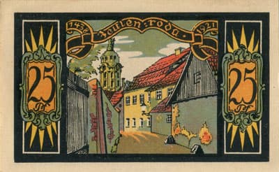 Notgeld der Stadt Zeulenroda (Th�ringen - Allemagne) - 25&nbsp;pfennig - 1&nbsp;novembre&nbsp;1921 - Type 3 - dos
