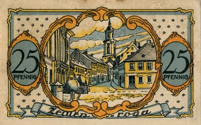 Notgeld der Stadt Zeulenroda (Th�ringen - Allemagne) - 25&nbsp;pfennig - 1&nbsp;novembre&nbsp;1921 - Type 5 - dos