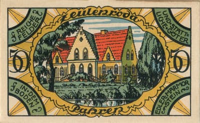 Notgeld der Stadt Zeulenroda (Th�ringen - Allemagne) - 50&nbsp;pfennig - 31&nbsp;d�cembre&nbsp;1921 - Type 1 - dos