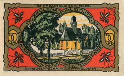 Notgeld der Stadt Zeulenroda (Th�ringen - Allemagne) - 50&nbsp;pfennig - 31&nbsp;d�cembre&nbsp;1921 - Type 3 - dos