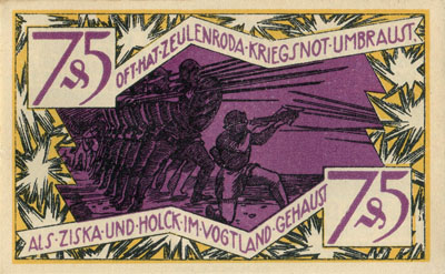 Notgeld der Stadt Zeulenroda (Th�ringen - Allemagne) - 75&nbsp;pfennig - 31&nbsp;d�cembre&nbsp;1921 - Type 2 - dos