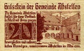 Notgeld Abstetten - (Autriche) - 20 heller - émission de mai 1920 - face