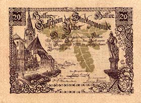 Notgeld Ybbs ( Autriche ) - 20 heller - valable jusqu'au 31 dcembre 1920 - face