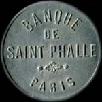 Jeton de nécessité bon pour un repas émis par la Banque de Saint-Phalle à Paris - avers
