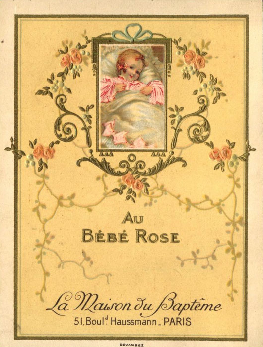 Publicté Au Bébé Rose - La Maison du Baptême