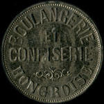 Jeton de nécessité de 100 centimes émis par la Boulangerie et Confiserie Hongroise à Paris - avers